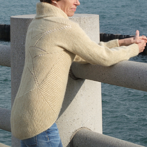 Big Wrap Sweater with Lotus Design