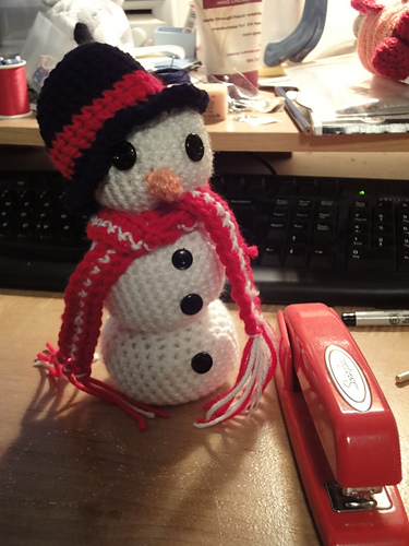 Amigurumi Three Snowball Snowman with Hat & Scarf