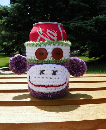 Sock Monkey Can Cozy