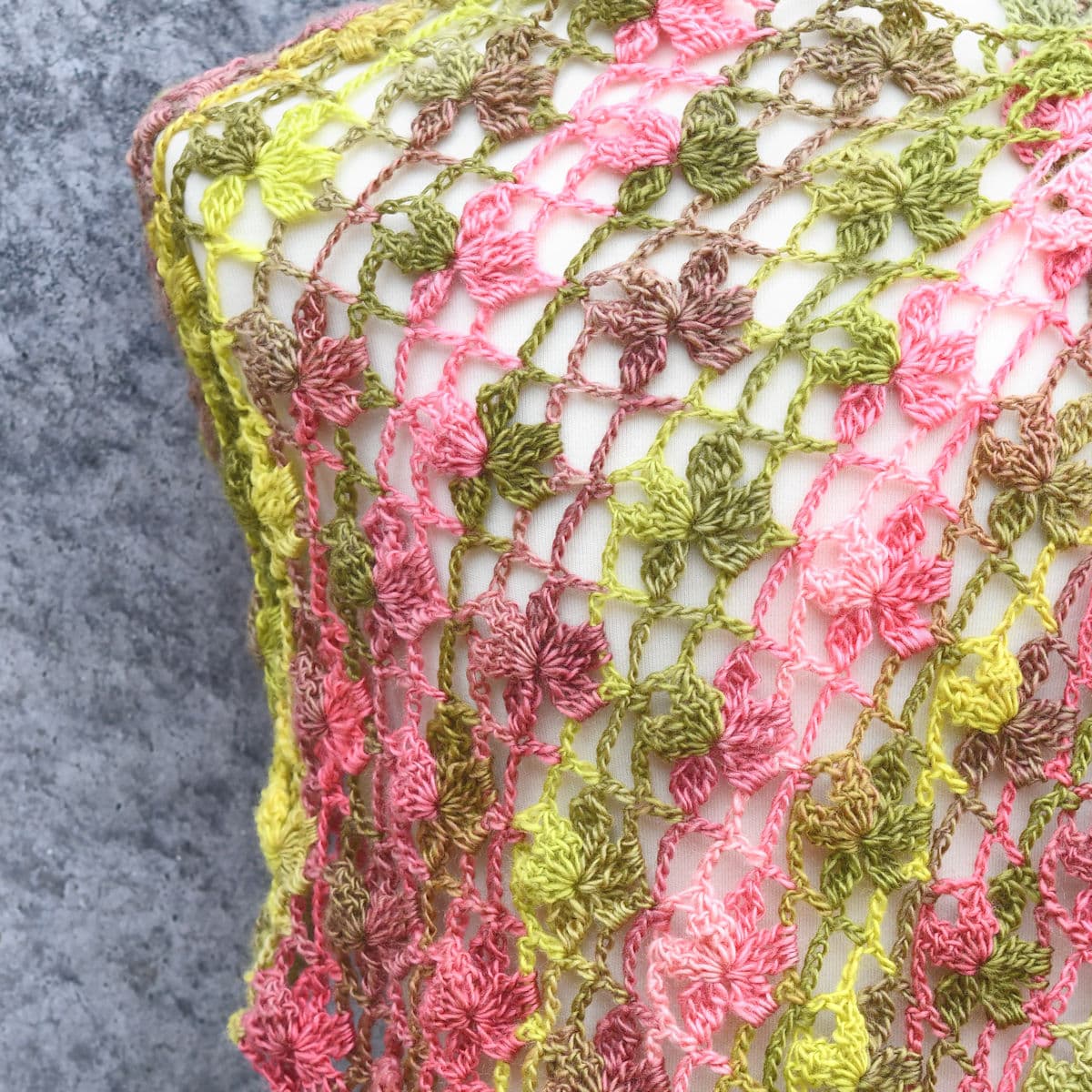 Lacy Rectangle Shawl | On The Vine Free Crochet Pattern