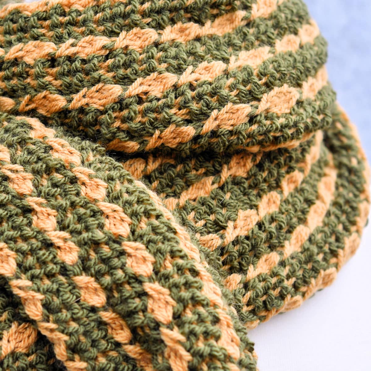 Tunisian Crochet In the Round Mock Cable Scarf Free Crochet Pattern