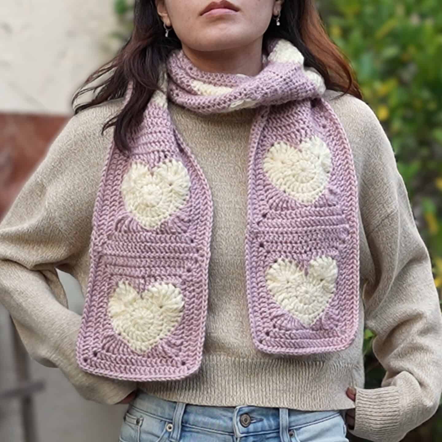 Crochet Heart Scarf