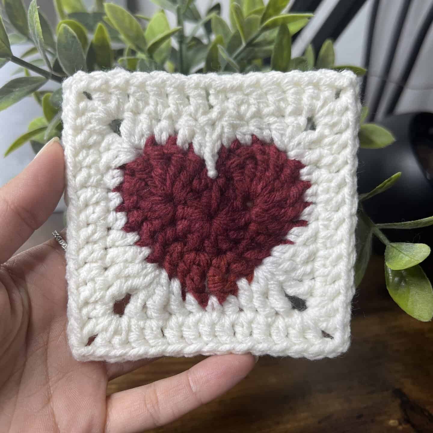 Crochet Heart Granny Square