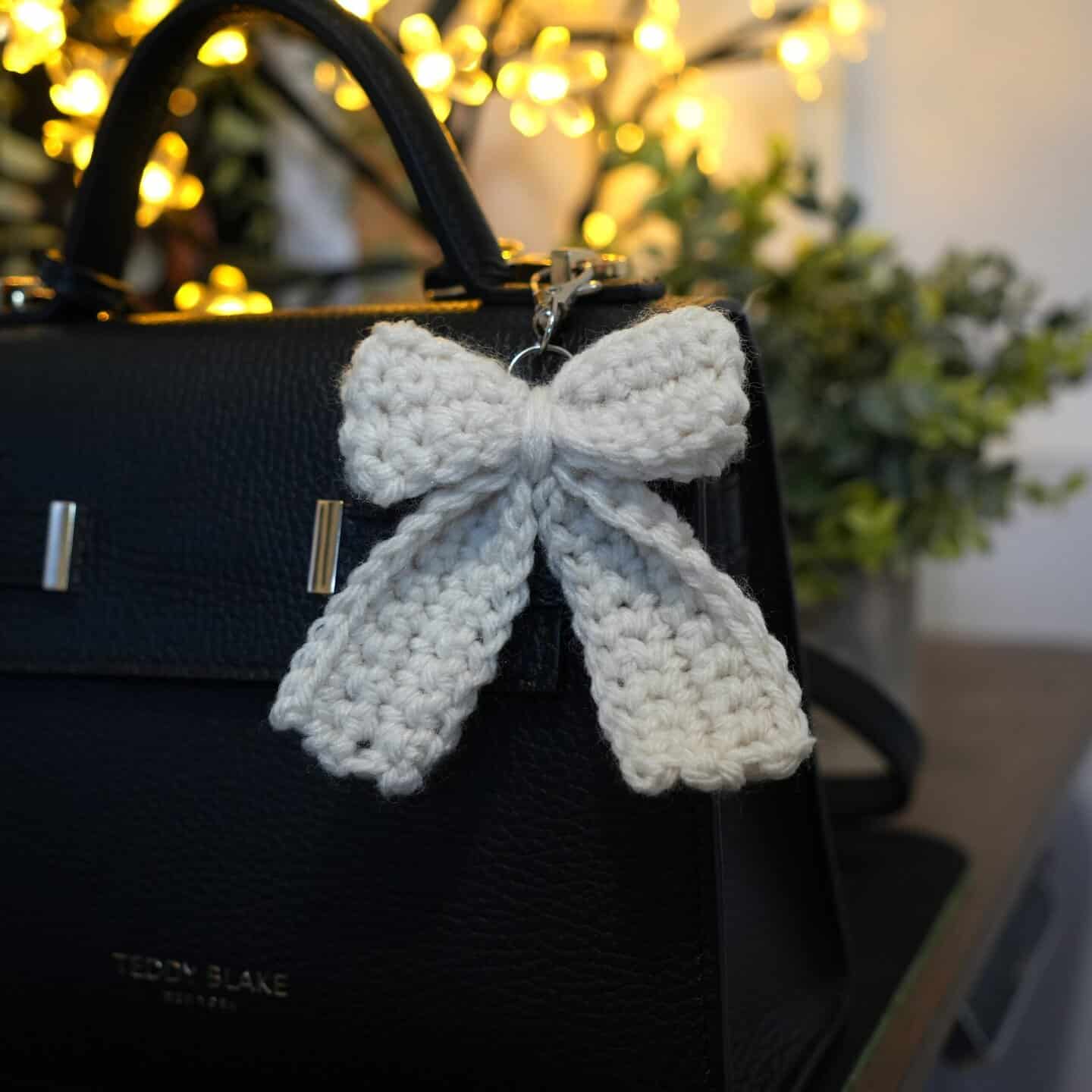 Easy Crochet Bow Keychain