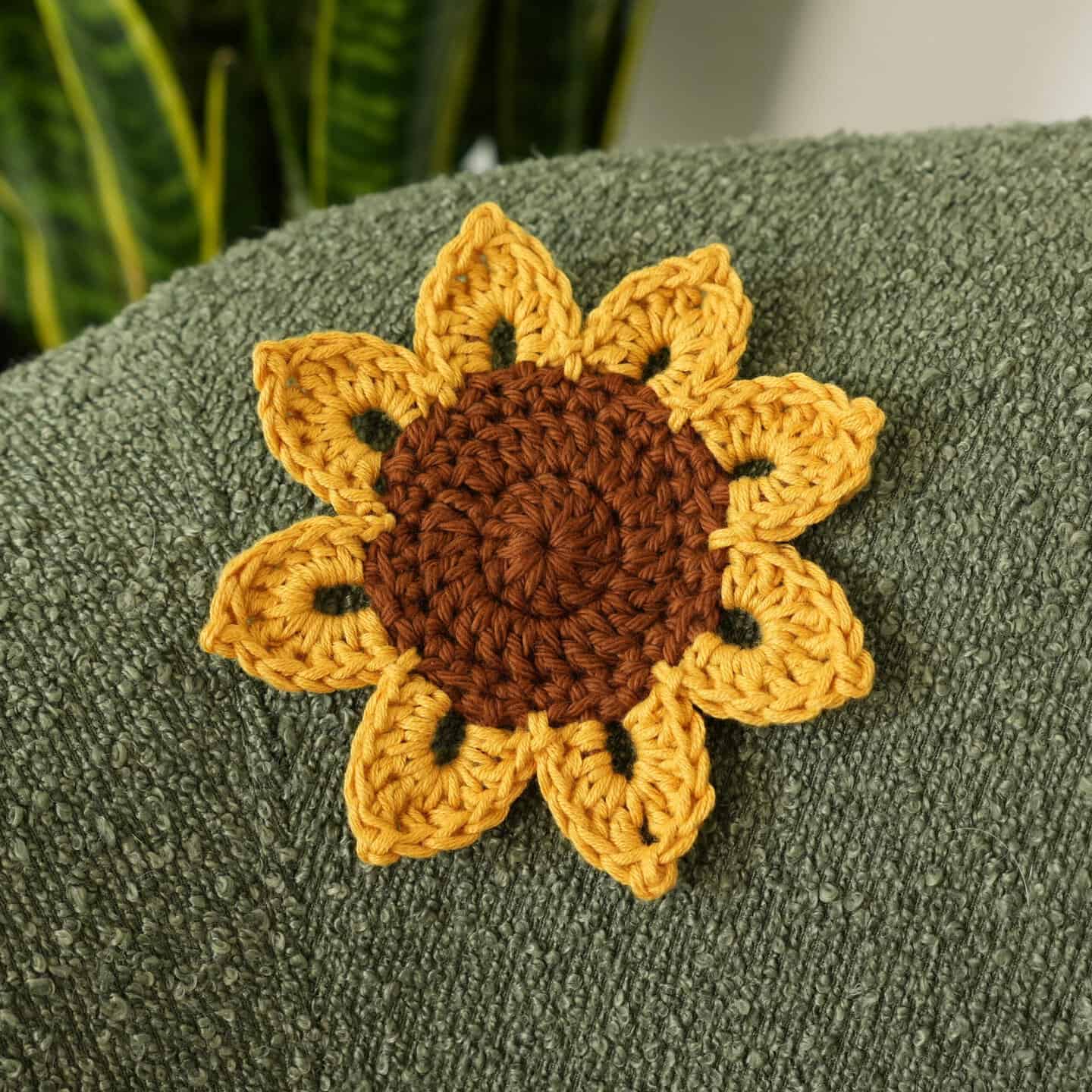 Crochet Sunflower Coaster