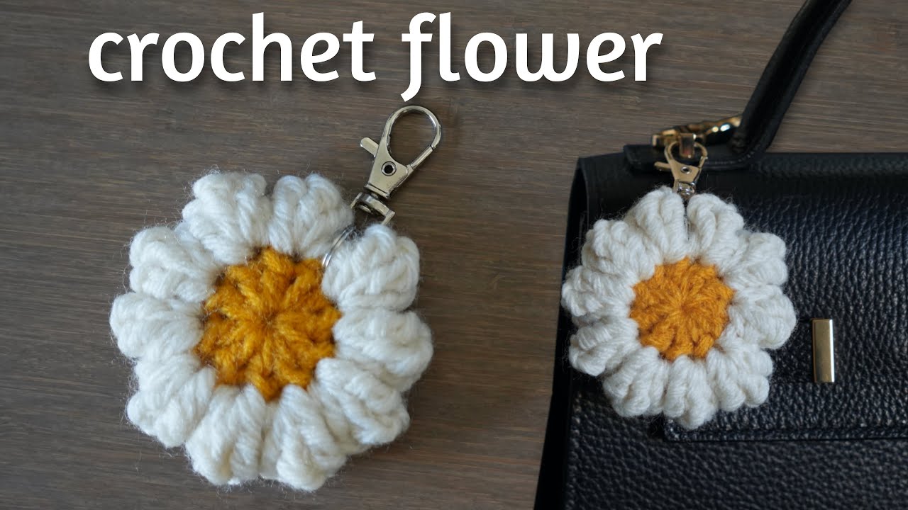Crochet Flower Keychain Tutorial