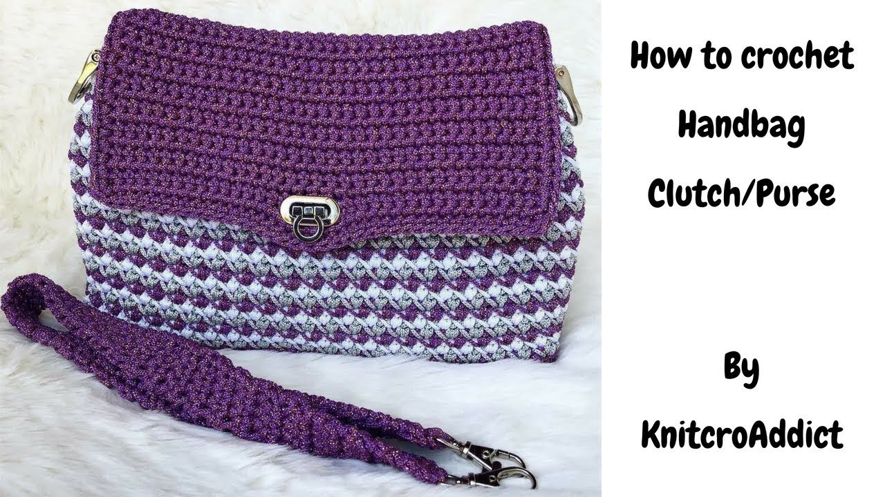 How to crochet:Hand bag clutch/purse combo - Part 2