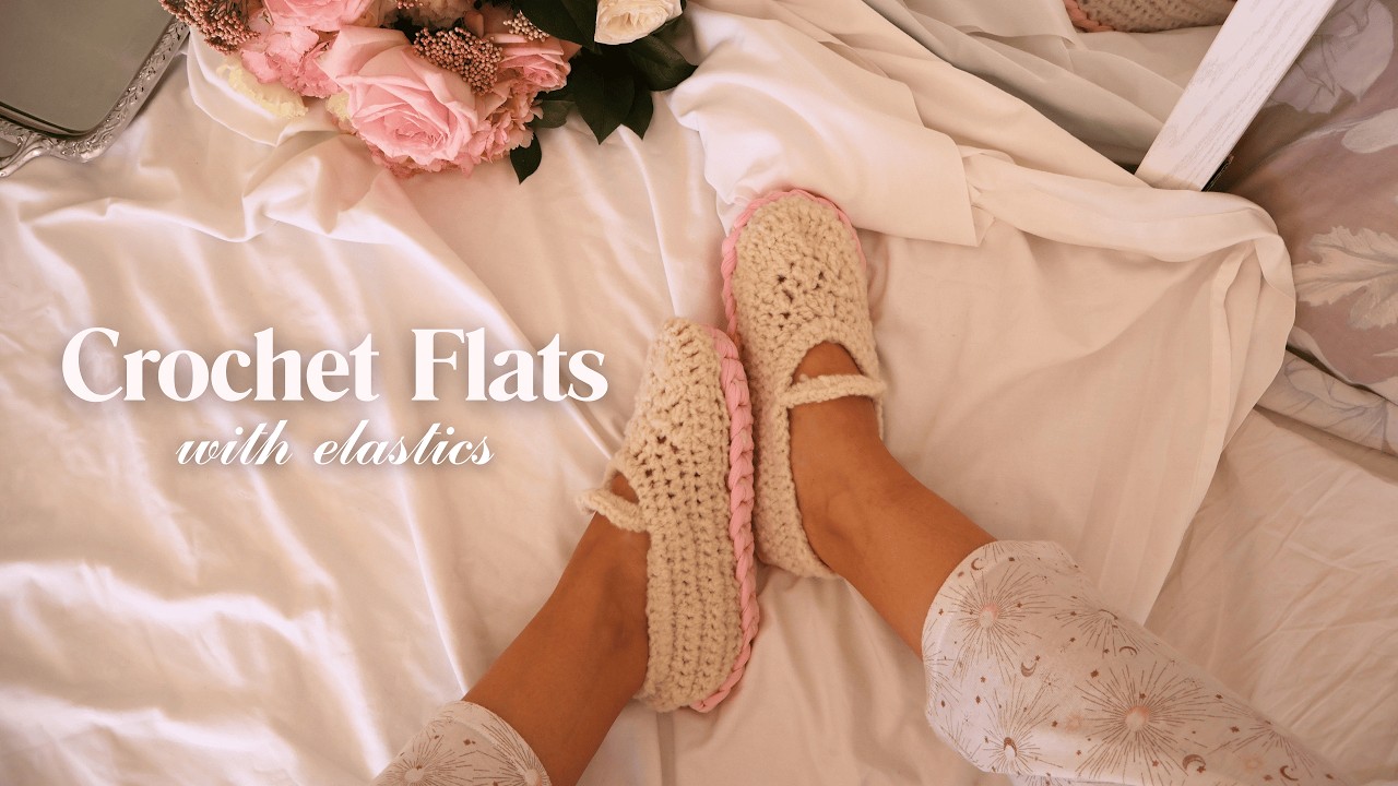 Crochet Flats with Elastic / Bouclé Flats
