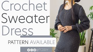 How to Crochet A Sweater Dress | Pattern & Tutorial DIY