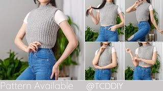 How to Crochet: Mock Neck Sweater Vest | Pattern & Tutorial DIY