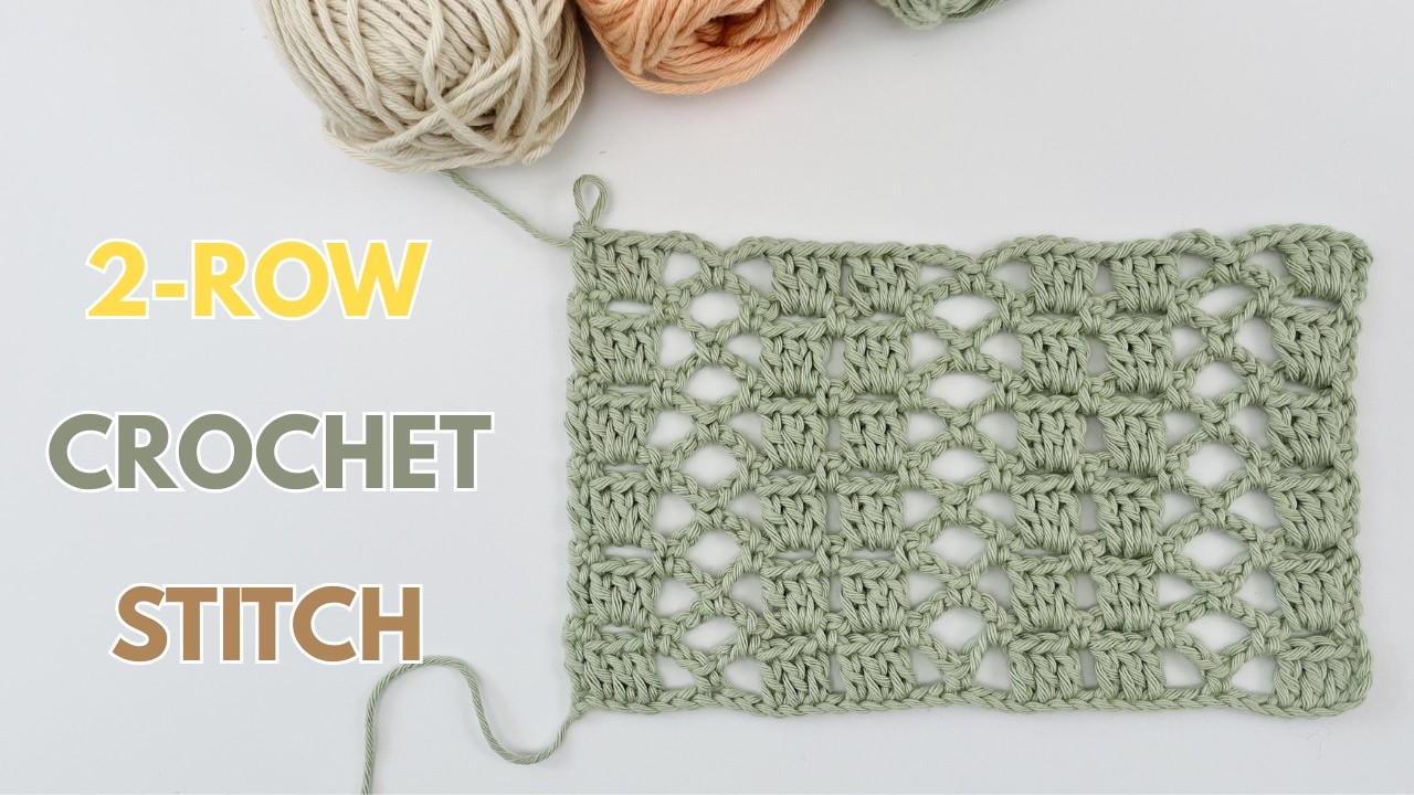 ✨ Easy Crochet Lace Stitch (2-Row Repeat) | Beginner-Friendly Crochet Tutorial