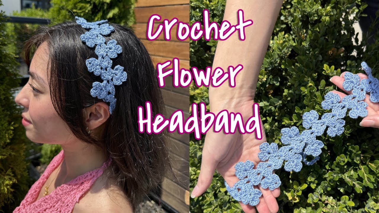 Crochet Flower Headband |EASY TUTORIAL | 2 Row repeat only!!