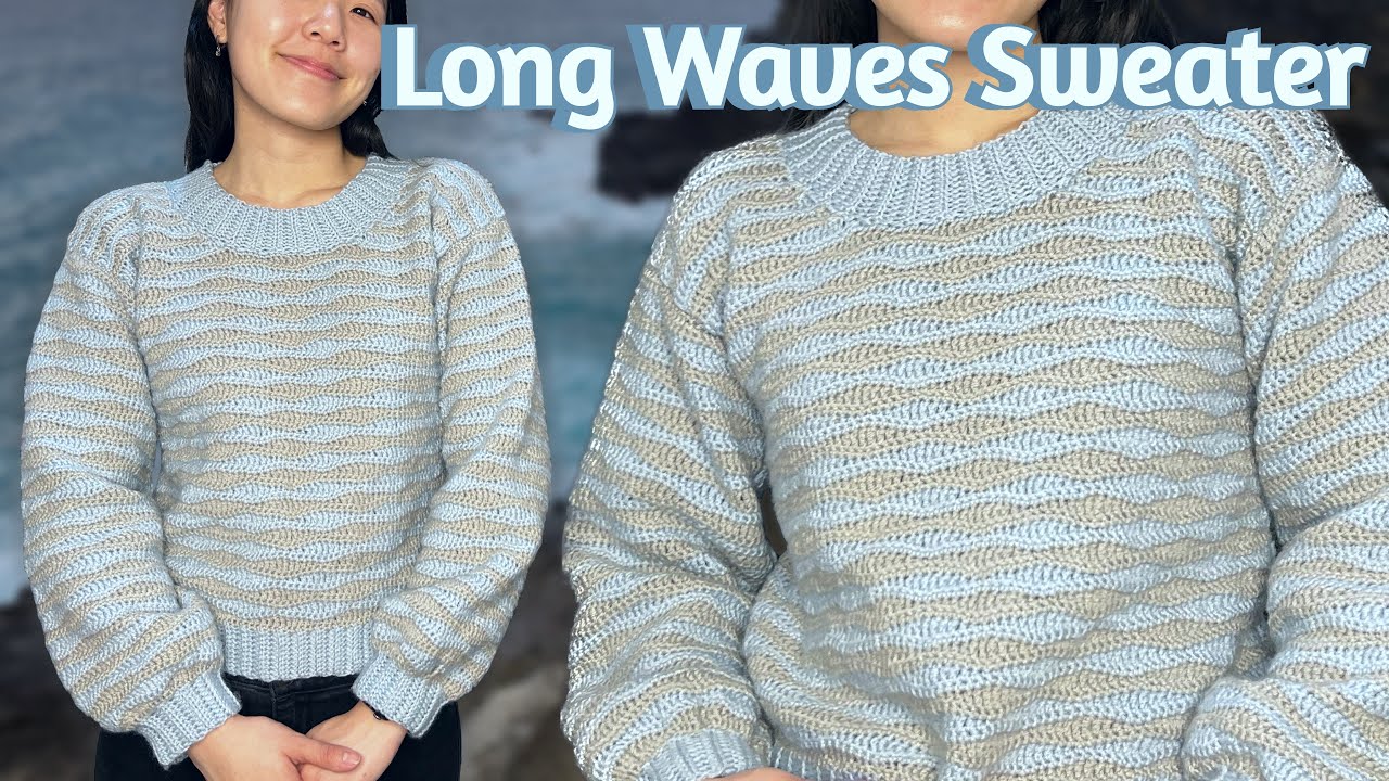 Wavy Sweater Crochet Tutorial | Long Wave Stitch | Crochet Long Waves Sweater