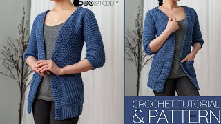 How to Crochet: Cardigan w. Pockets | Pattern & Tutorial DIY
