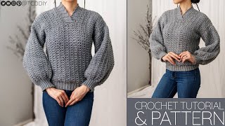How to Crochet: Collared Sweater | Pattern & Tutorial DIY