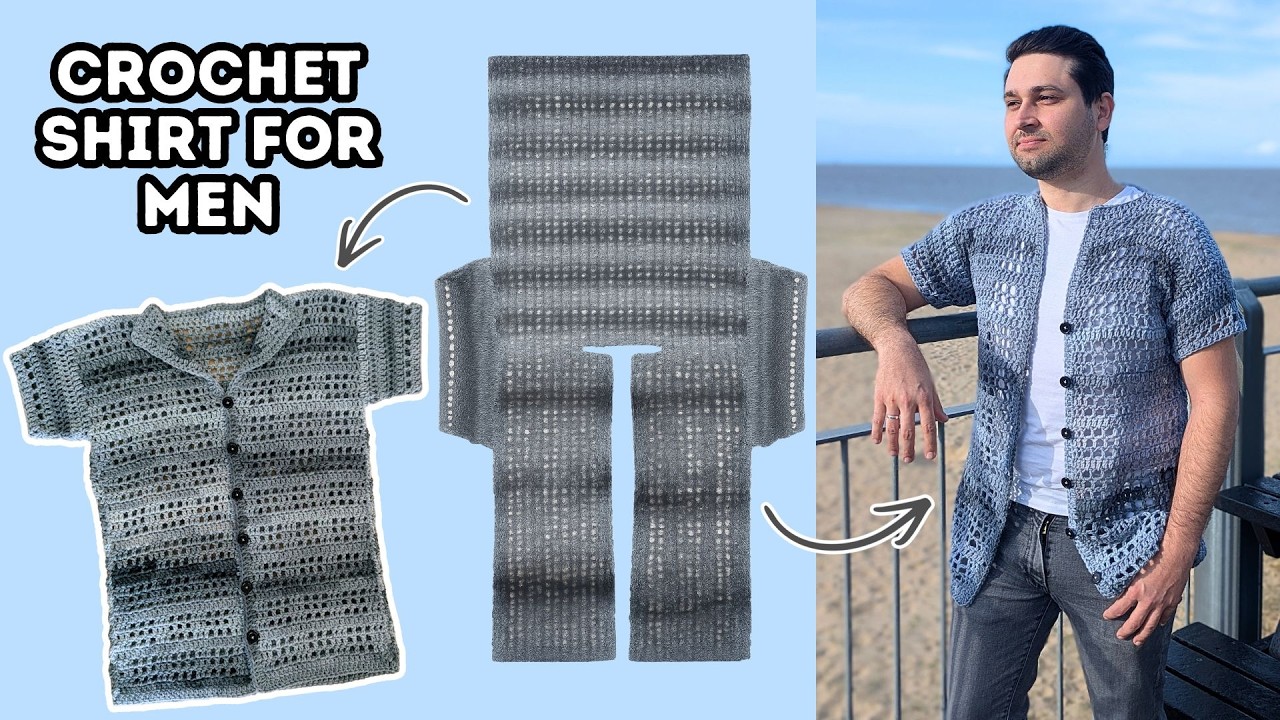 I Crocheted My Husband His FIRST Crochet Shirt! Easy Men’s Pattern 2026