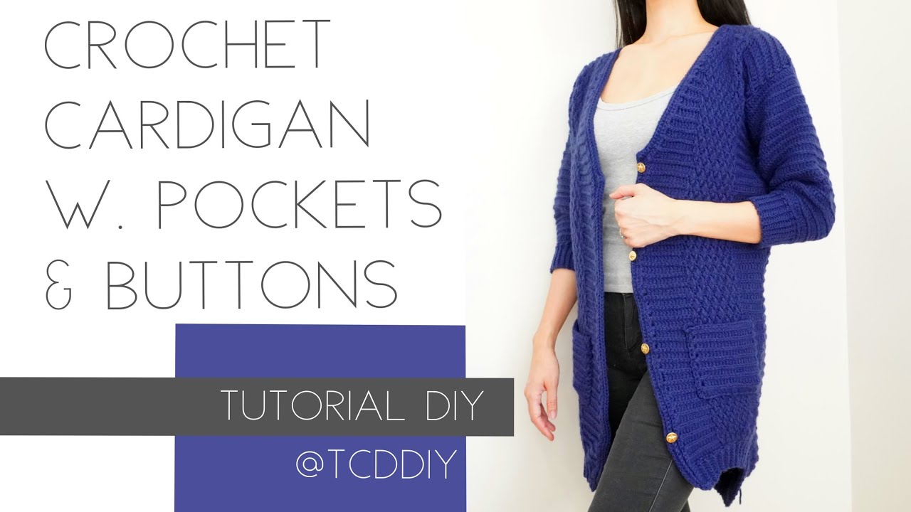 How to Crochet a Cardigan w. Buttons (CLASSIC) | Tutorial DIY