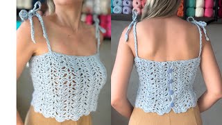 Beautiful and delicate crochet crop top / Crochet blouse / Crochet crop top