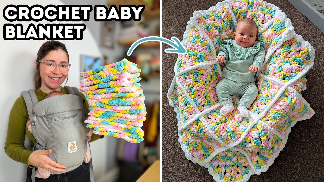 Crochet Baby Blanket Pattern for Beginners - The quickest way to crochet a baby blanket!