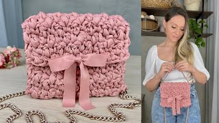 Bolsa clutch em crochê passo a passo/ Ribbon bag crochet