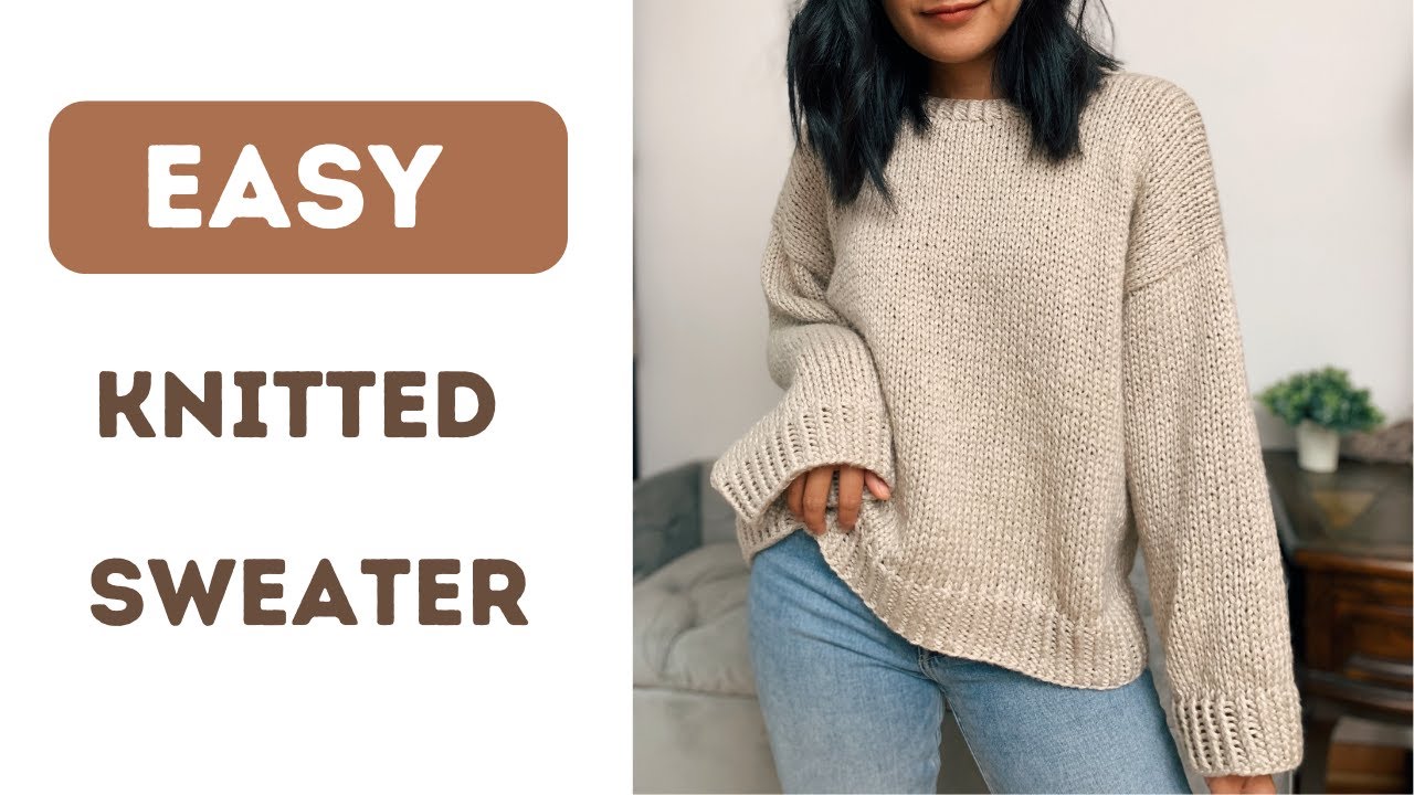 Easy knitted sweater tutorial - Free Knitted Sweater Pattern - No sewing knit sweater