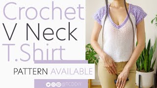 Crochet V Neck T Shirt | Pattern & Tutorial DIY