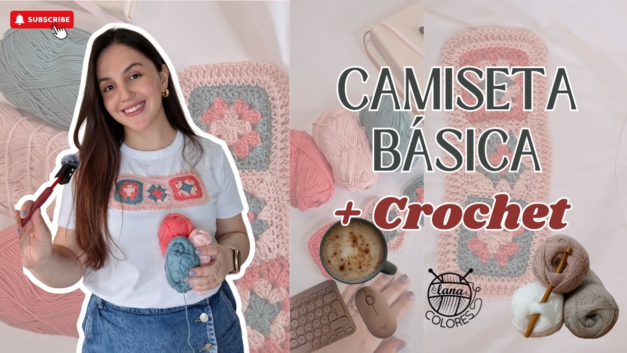 Transforma una camiseta básica con crochet | DIY fácil con granny squares