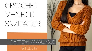 Crochet V Neck Sweater | Pattern & Tutorial DIY