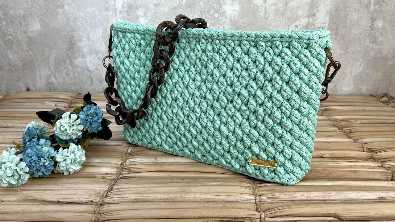 Crochet bag/ Jade bag/ Crochet bag in nautical yarn/ Crochet tutorial/ Crochet bag