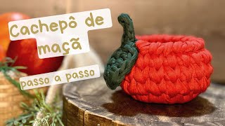 Crochet apple / Apple potholder easy tutorial for beginners / Crochet apple / Macetero de ganchillo