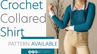 Crochet Long Sleeve Collared Shirt | Pattern & Tutorial DIY