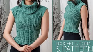 How to Crochet: Cowl Neck T Shirt | Pattern & Tutorial DIY