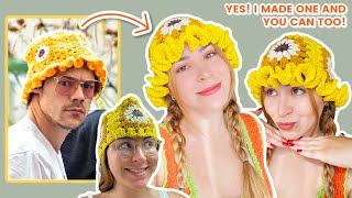 Harry Styles inspired yellow crochet bucket hat! 💛
