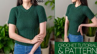 How to Crochet a V Neck T Shirt | Pattern & Tutorial DIY