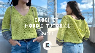 Crochet Hoodie Tutorial/Simple Crochet Hoodie for Women ( Part 1 )