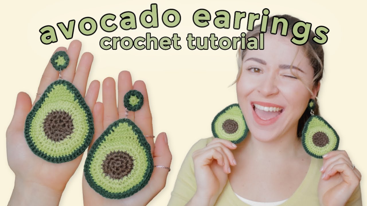 Avocado crochet earrings tutorial | DIY 🥑