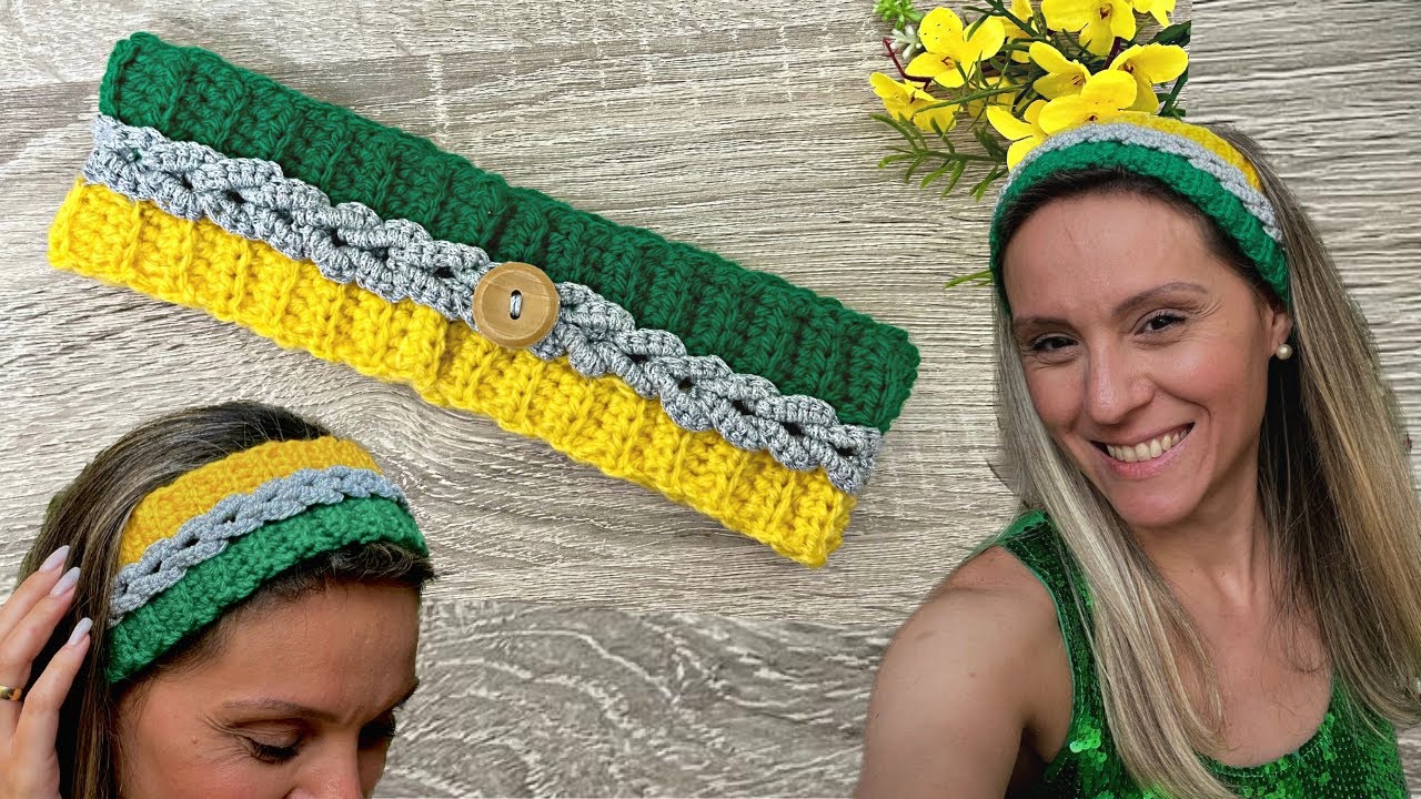 Brazil headband for the 2026 World Cup! Brazil headband tutorial