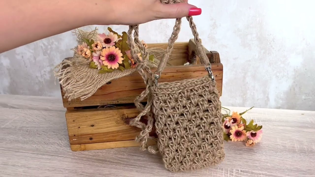 Bolsa para celular em crochê/ Porta celular de crochê - Fácil e econômica/Crochet phone bag