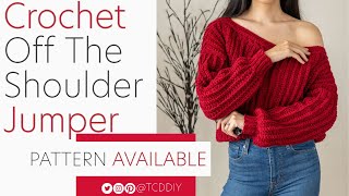 Crochet Off the Shoulder Jumper | Pattern & Tutorial DIY