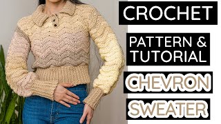 Crochet This Gorgeous Chevron Sweater with Ease | Pattern & Tutorial #642