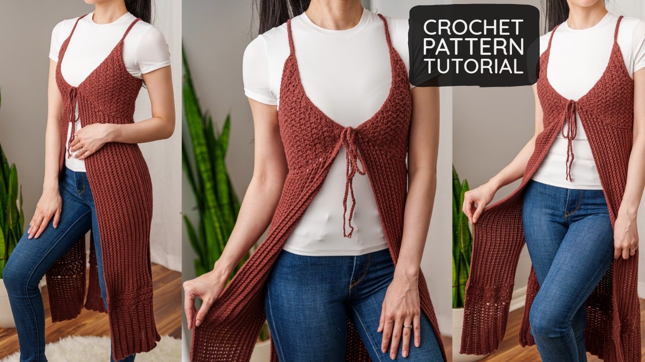 How to Crochet a Front Tie Duster Cardigan | Pattern & Tutorial DIY