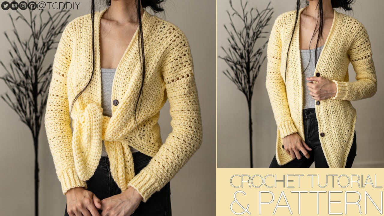 Crochet Front Tie Cardigan | Pattern & Tutorial DIY