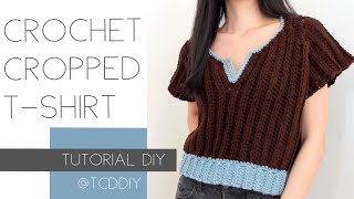 Crochet Cropped T Shirt | Tutorial DIY