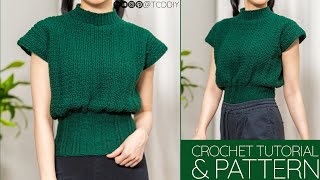 How to Crochet Modern Mock Neck Top | Pattern & Tutorial DIY