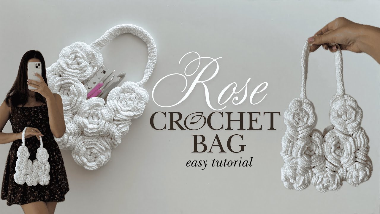 Rose Crochet Bagš¹/easy how to crochet tutorialš¤