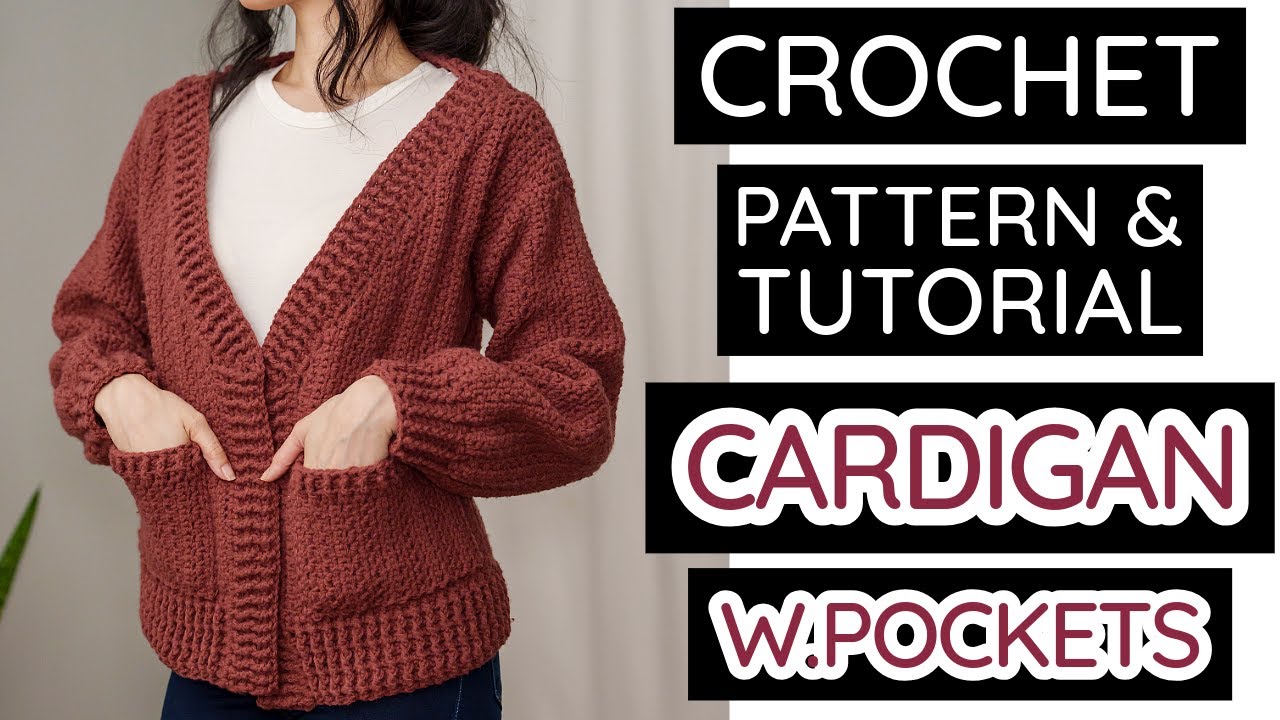 How to Crochet: Cardigan w. Pockets | Pattern & Tutorial DIY