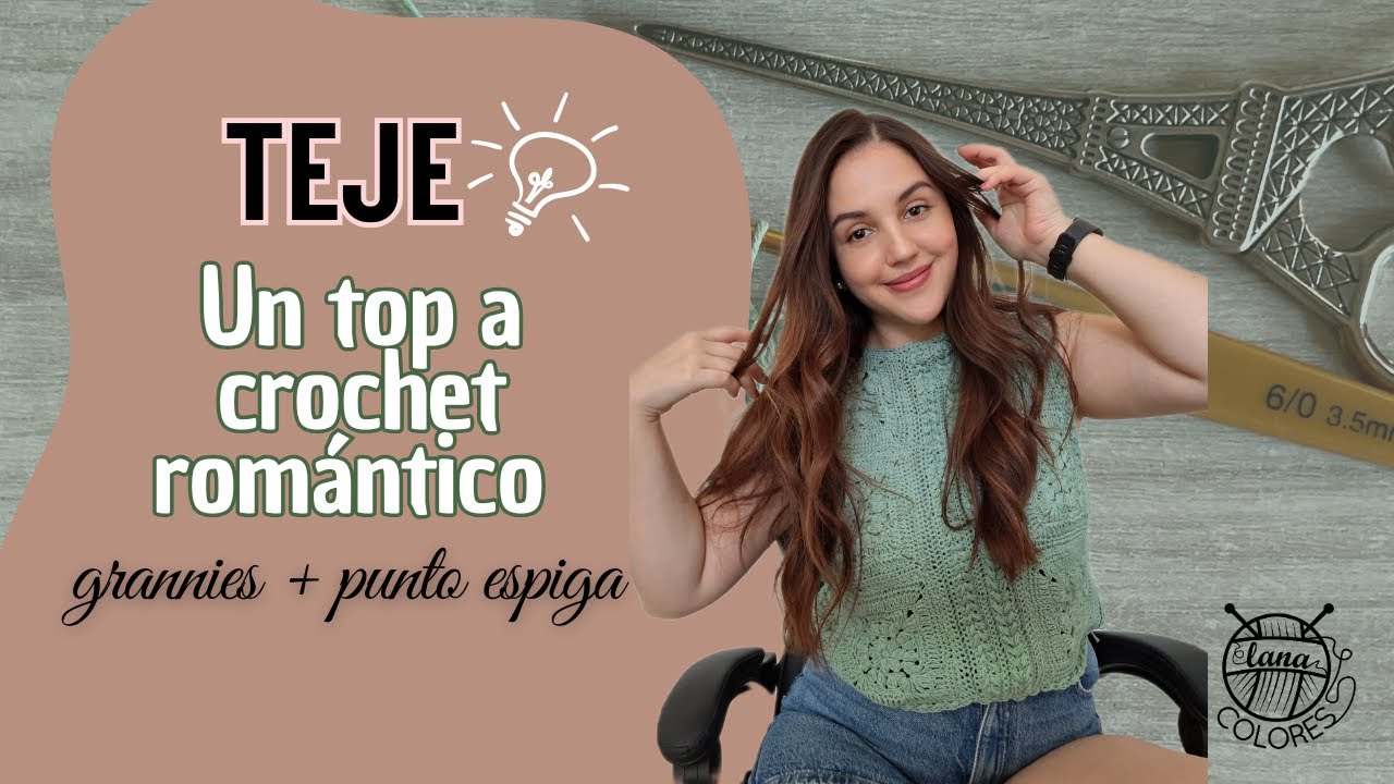 Aprende a tejer un TOP MODERNO a crochet 🧶 (grannies + punto espiga)
