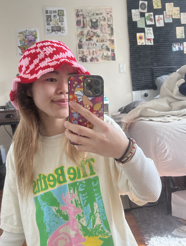 Wavy Psychedelic Crochet Bucket Hat