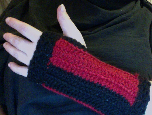 Two Color Fingerless Gloves
