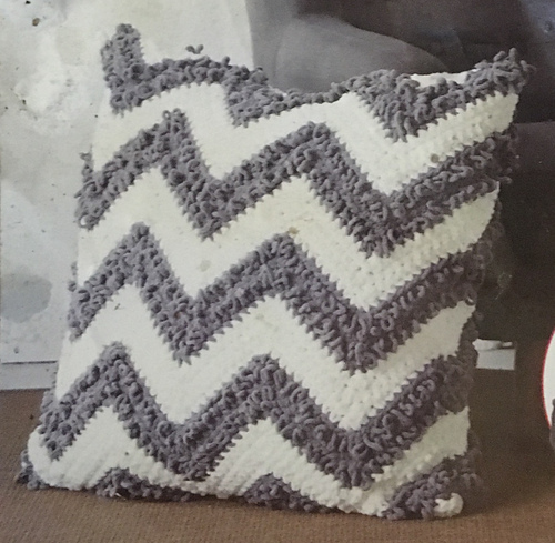 Loop Stitch Chevron Pillow